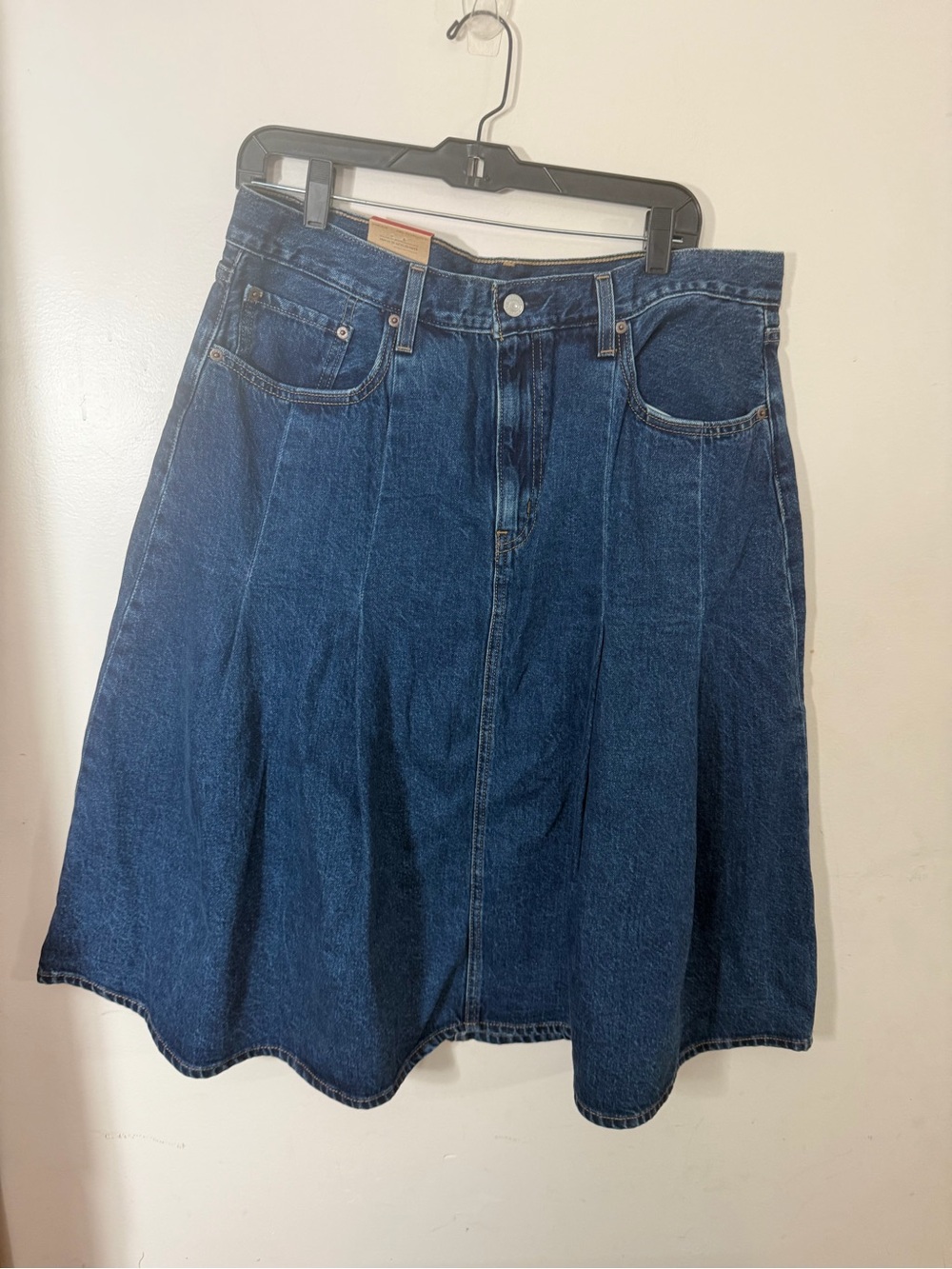 Levi's Dark Blue Denim Full A-Line Skirt